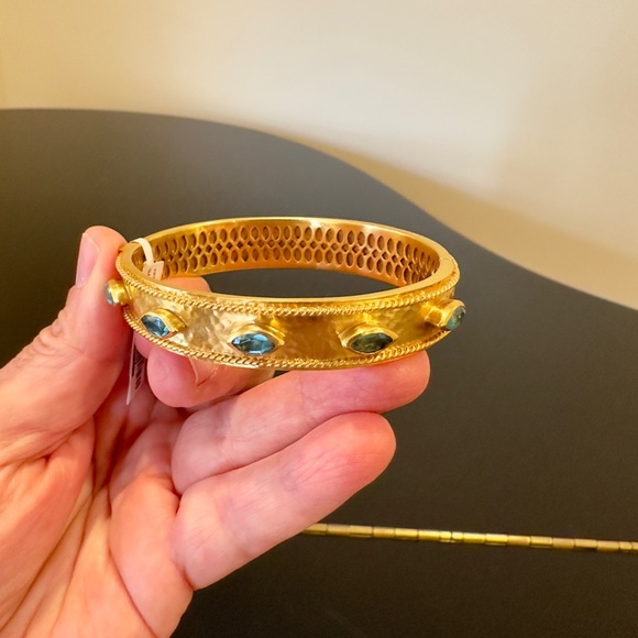NWT Authentic Bohemian Spring Summer Julie Vos Gemstone Hinged Cuff/Bracelet - Picture 11 of 17